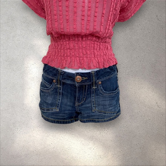 Candie’s Pink Square Neck Smocked Babydoll Knit Top - Picture 3 of 4